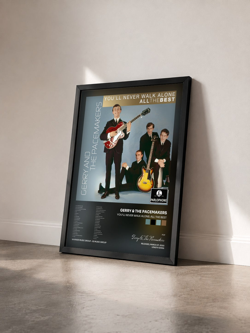 #noir Tableau de l'album You'll Never Walk Alone: All the Best de Gerry & The Pacemakers vu de trois quarts, cadre noir