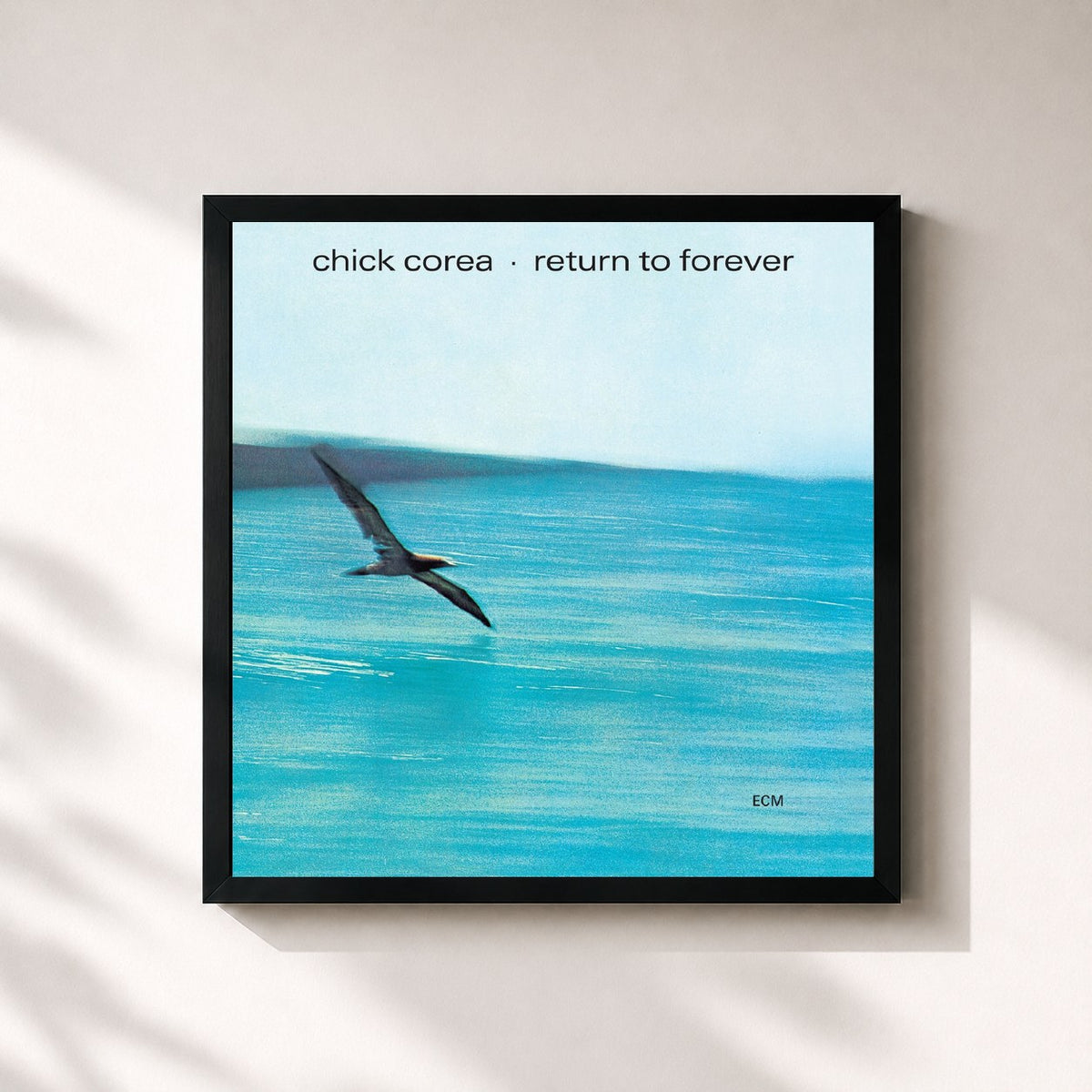 #noir Return To Forever by Chick Corea as a square framed art print, black 32x32 cm frame