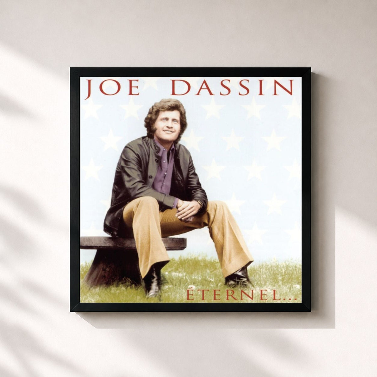 #noir Tableau carré de l'album Joe Dassin Éternel... de Joe Dassin, cadre noir 32x32 cm