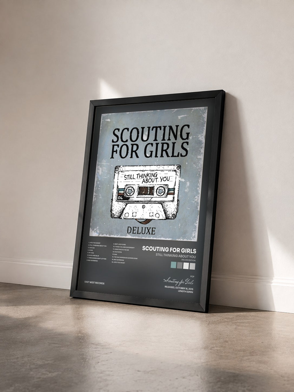 #noir Tableau de l'album Still Thinking About You (Deluxe Edition) de Scouting for Girls vu de trois quarts, cadre noir