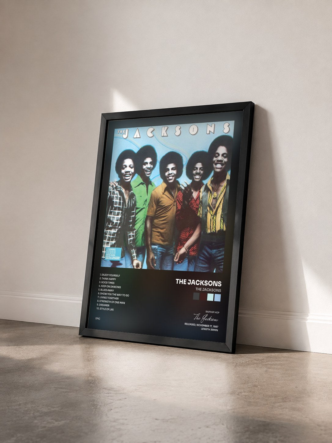 #noir Tableau de l'album The Jacksons de The Jacksons vu de trois quarts, cadre noir