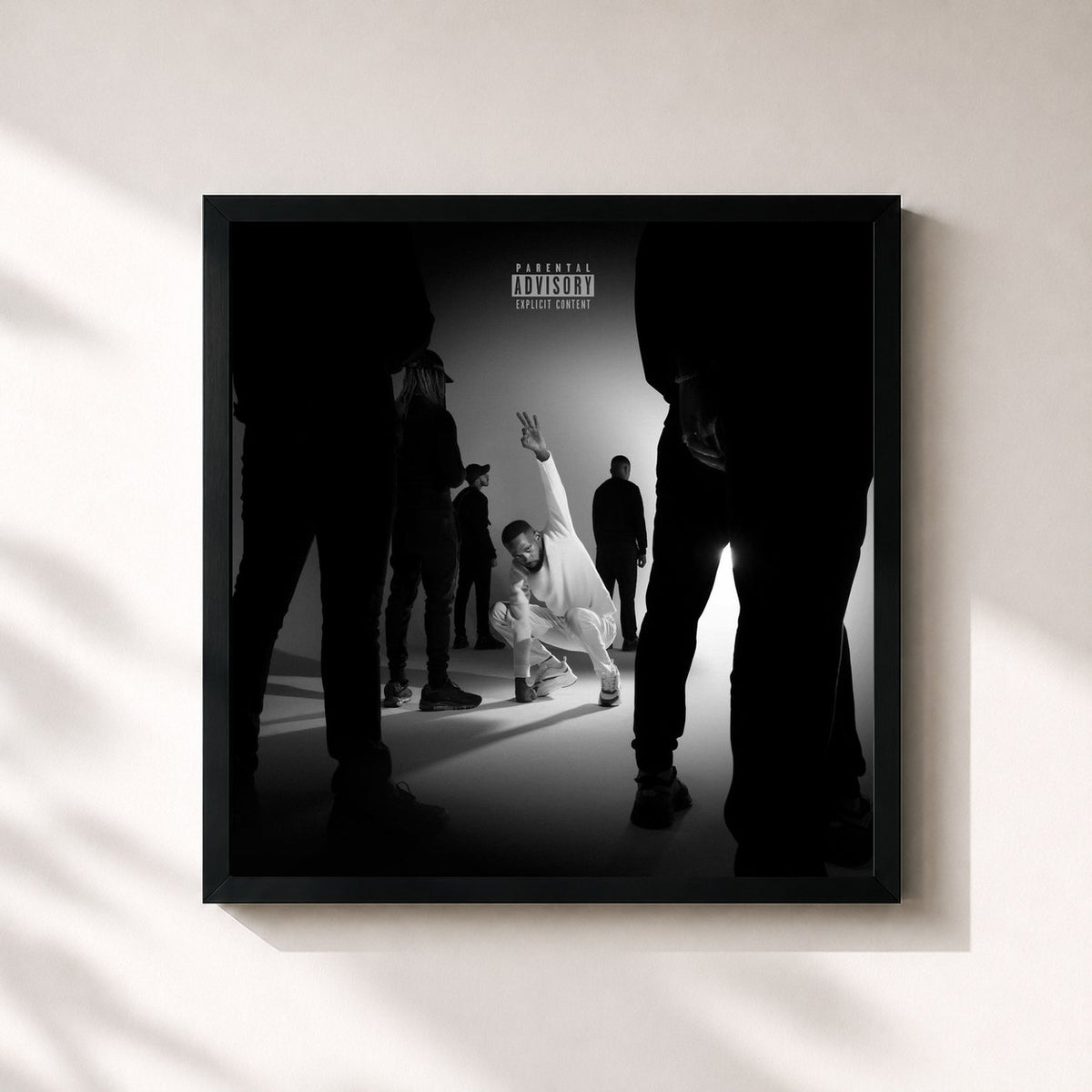 #noir Le chemin des braves by DA Uzi as a square framed art print, black 32x32 cm frame