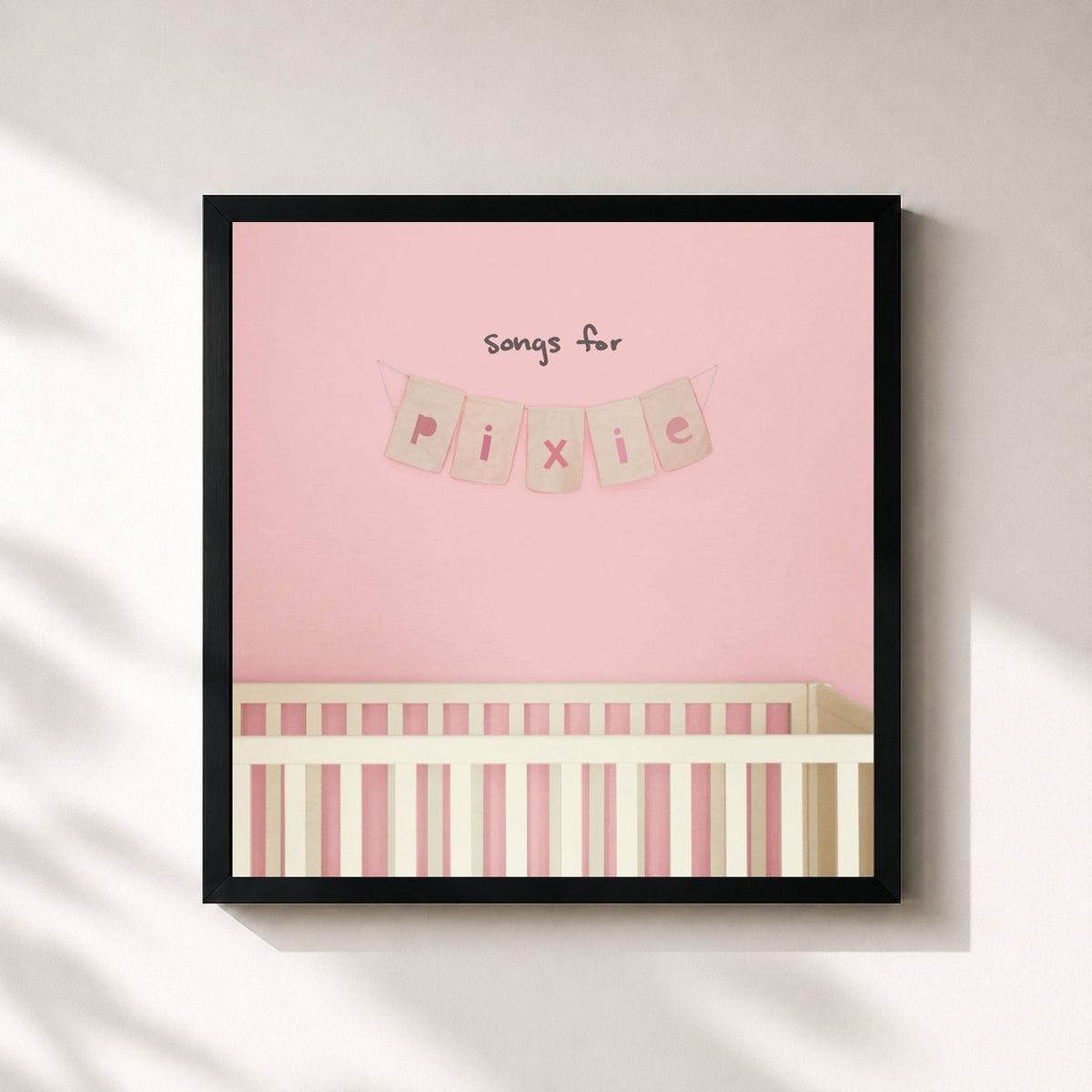 #noir songs for pixie di Christina Perri in stampa quadrata incorniciata, cornice nera 32x32 cm