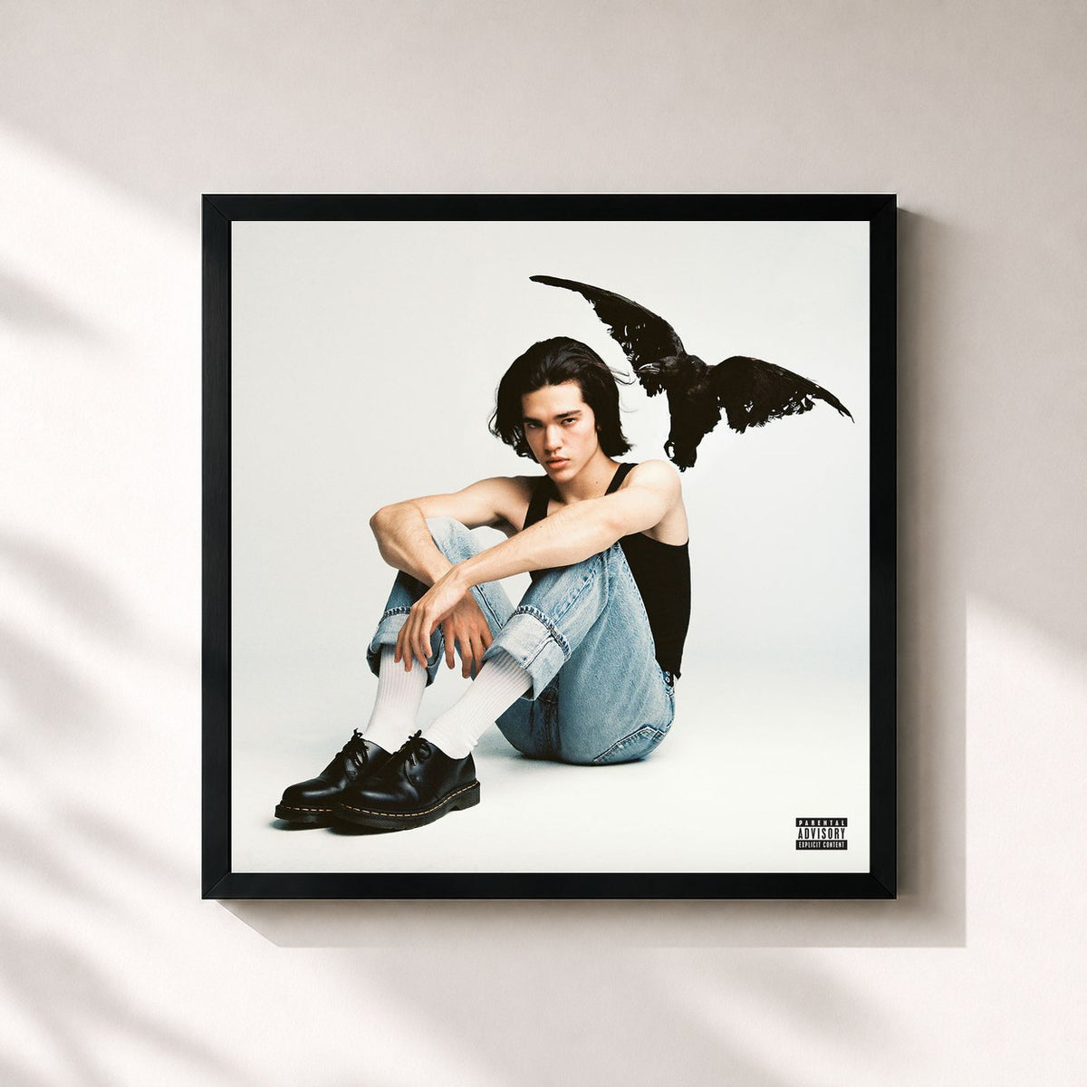 #noir Tableau carré de l'album Kid Krow de Conan Gray, cadre noir 32x32 cm