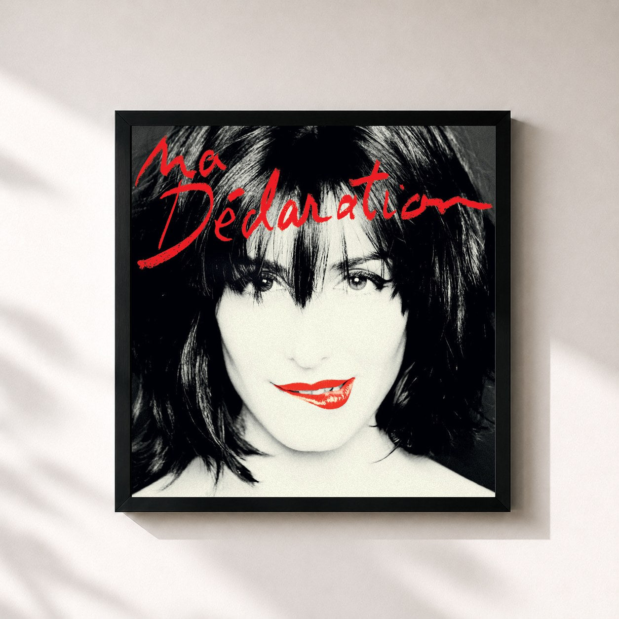 #noir Tableau carré de l'album Ma Déclaration de Jenifer, cadre noir 32x32 cm