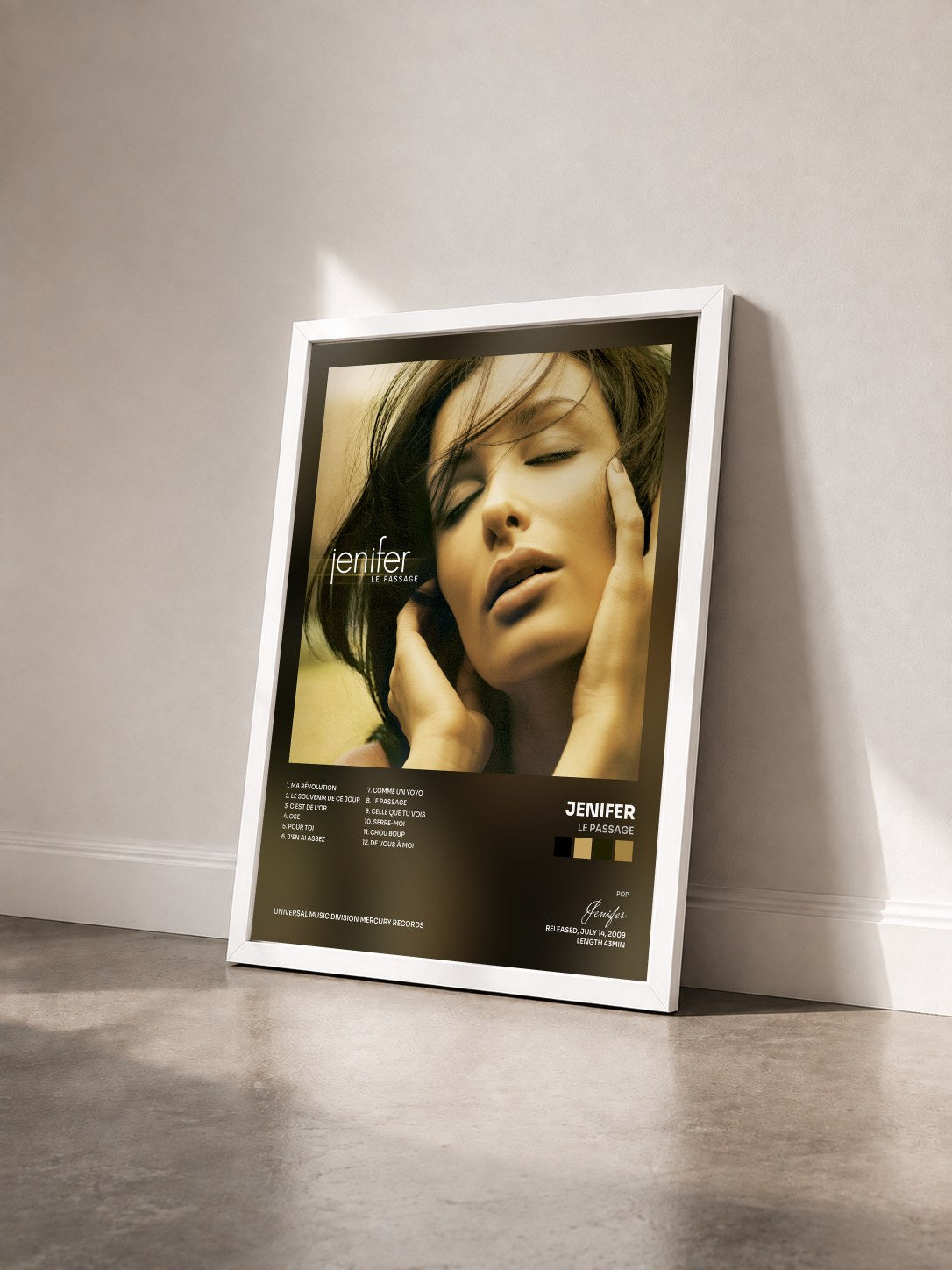 #blanc Tableau de l'album Le passage de Jenifer vu de trois quarts, cadre blanc
