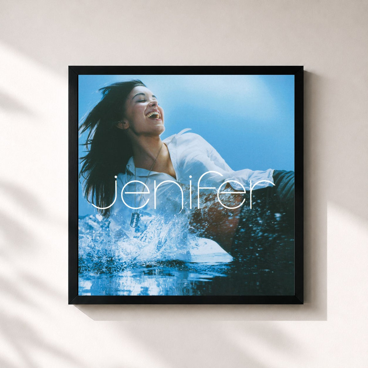 #noir Tableau carré de l'album Jenifer de Jenifer, cadre noir 32x32 cm