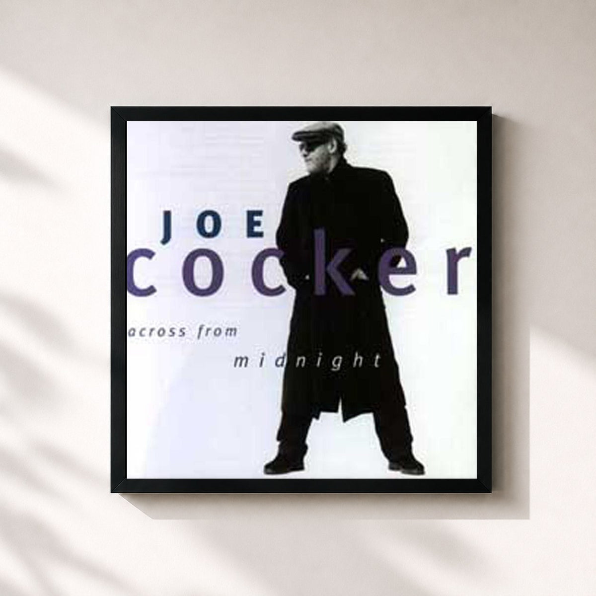 #noir Across From Midnight di Joe Cocker in stampa quadrata incorniciata, cornice nera 32x32 cm