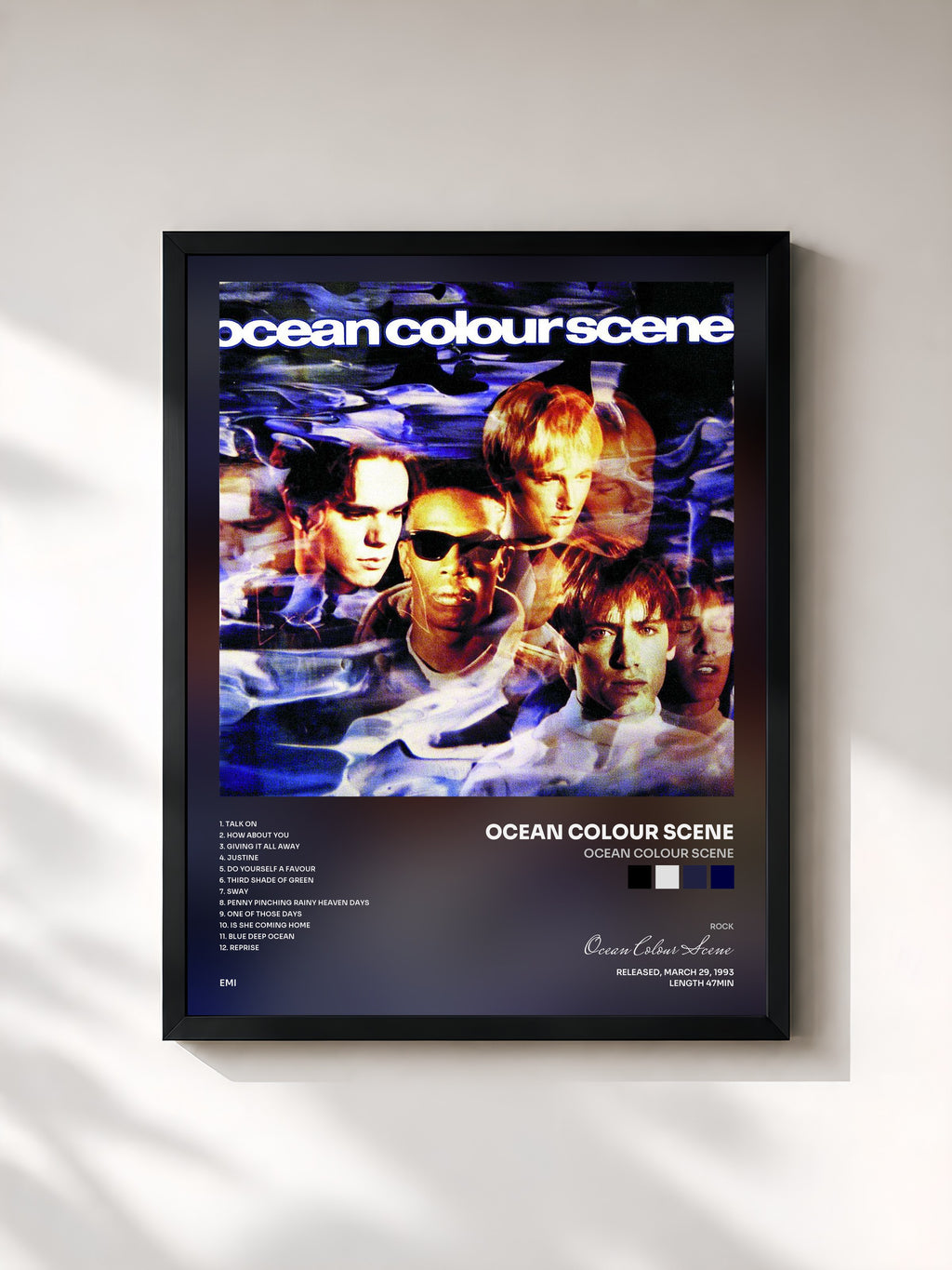 #noir Tableau de l'album Ocean Colour Scene de Ocean Colour Scene, cadre noir, imprimé et encadré en France