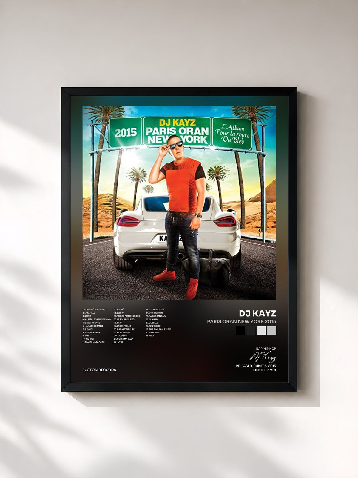 #noir Paris Oran New York 2015 von Dj Kayz als gerahmter Kunstdruck, schwarzer Rahmen, gedruckt und gerahmt in Frankreich