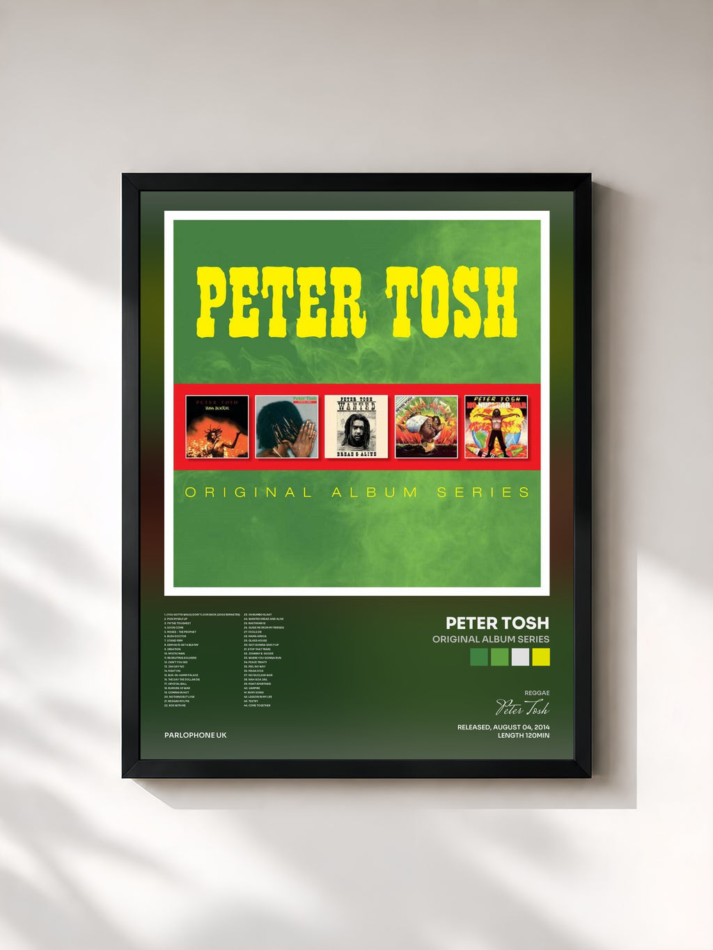#noir Tableau de l'album Original Album Series de Peter Tosh, cadre noir, imprimé et encadré en France