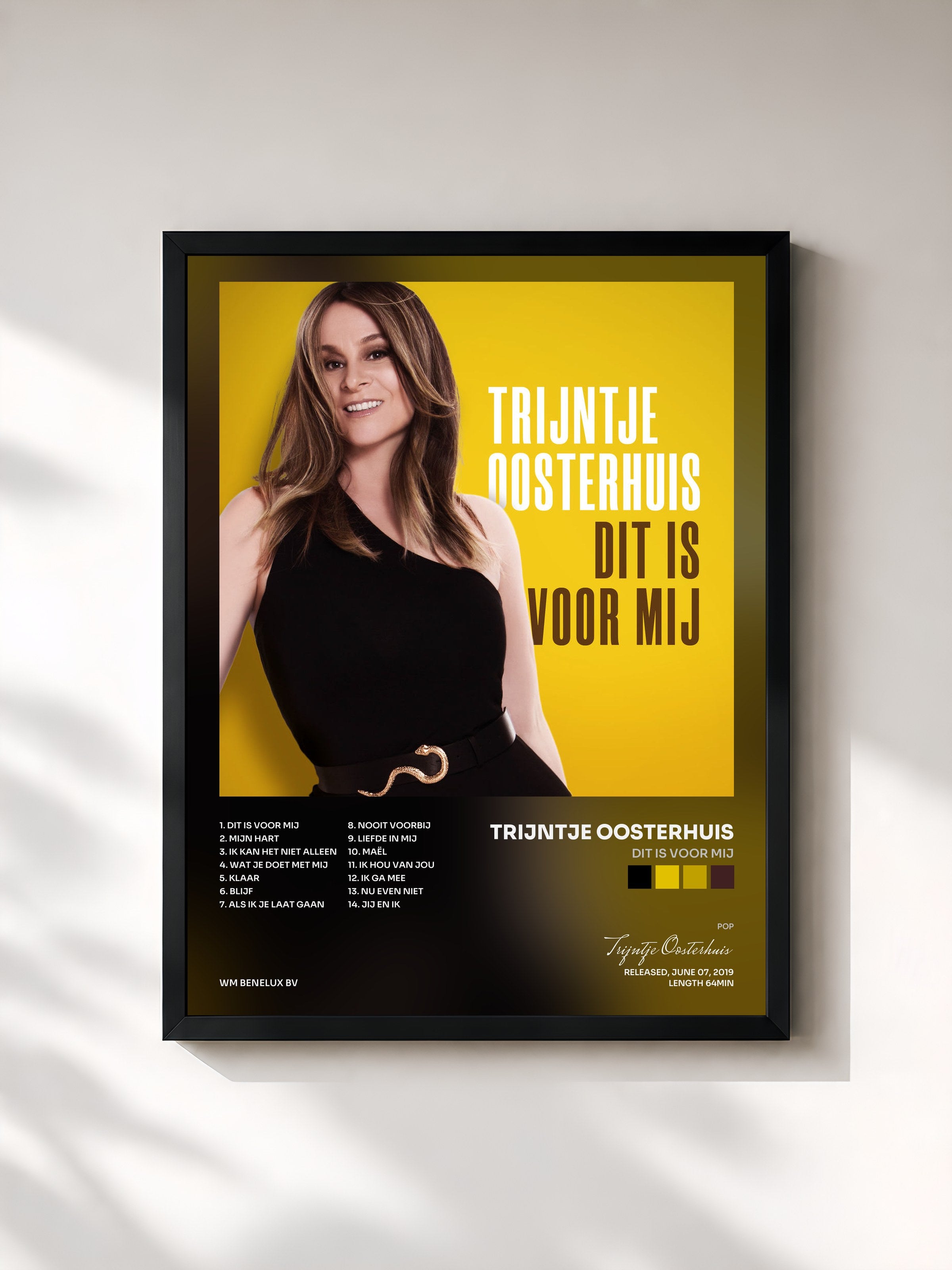 #noir Tableau de l'album Dit Is Voor Mij de Trijntje Oosterhuis, cadre noir, imprimé et encadré en France
