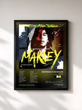 #noir Tableau de l'album Marley (The Original Soundtrack) de Bob Marley & The Wailers, cadre noir, imprimé et encadré en France