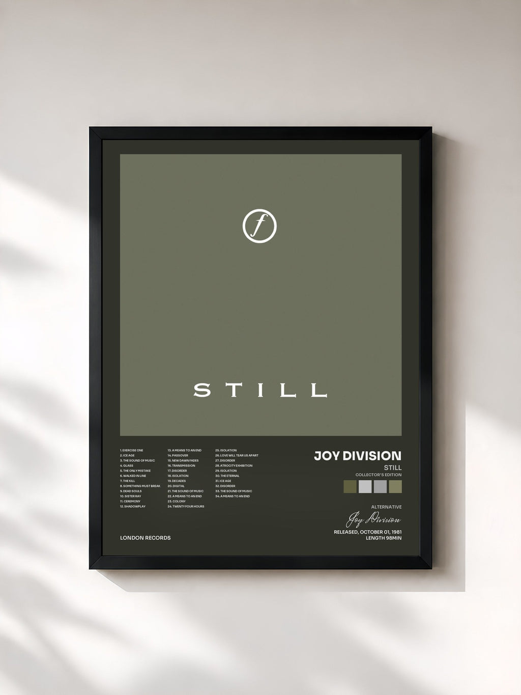 #noir Still (Collector's Edition) von Joy Division als gerahmter Kunstdruck, schwarzer Rahmen, gedruckt und gerahmt in Frankreich