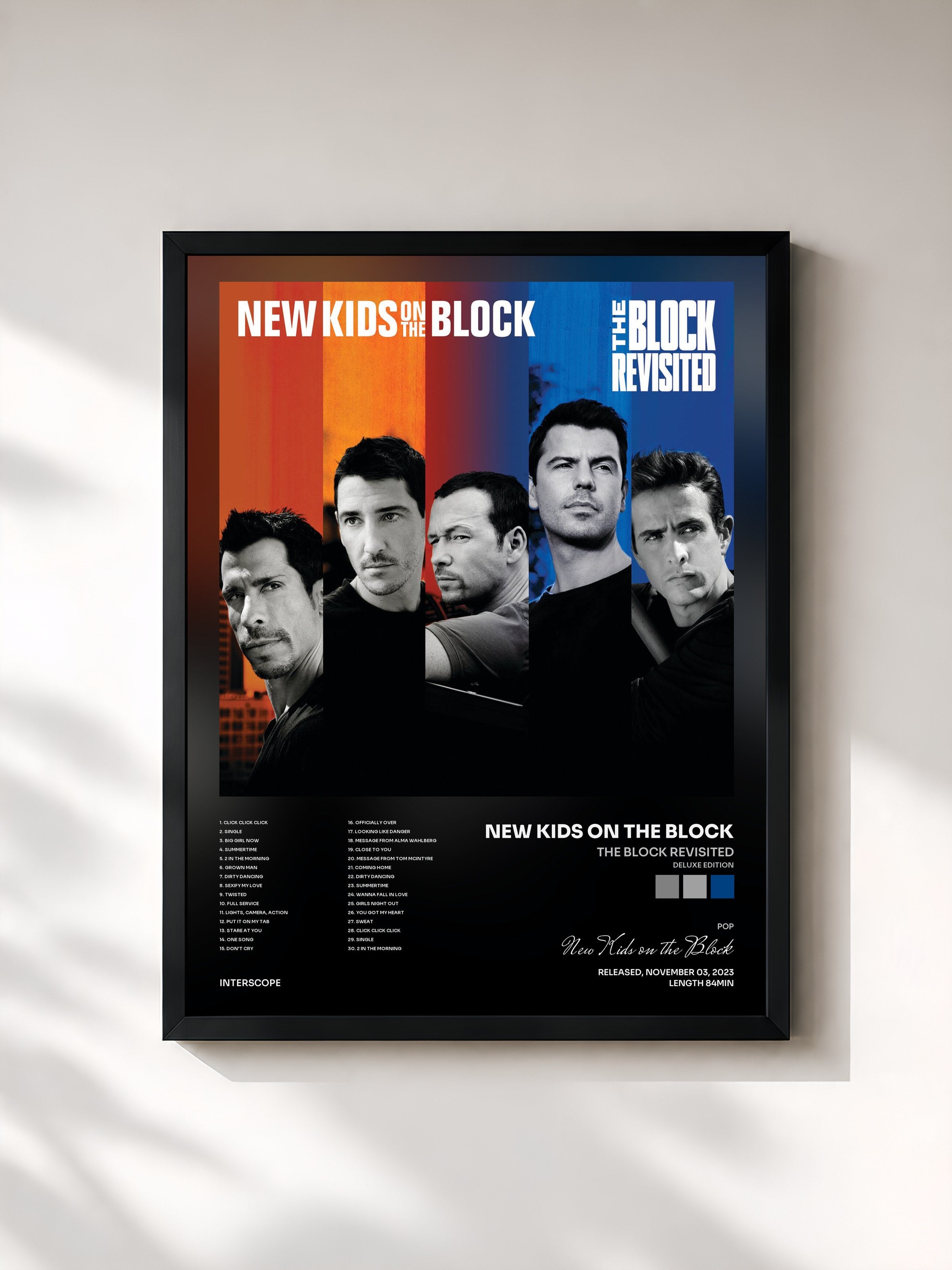 #noir Tableau de l'album The Block Revisited (Deluxe Edition) de New Kids on the Block, cadre noir, imprimé et encadré en France