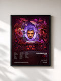 #noir Indigo de Chris Brown en lámina enmarcada, marco negro, impresa y enmarcada en Francia