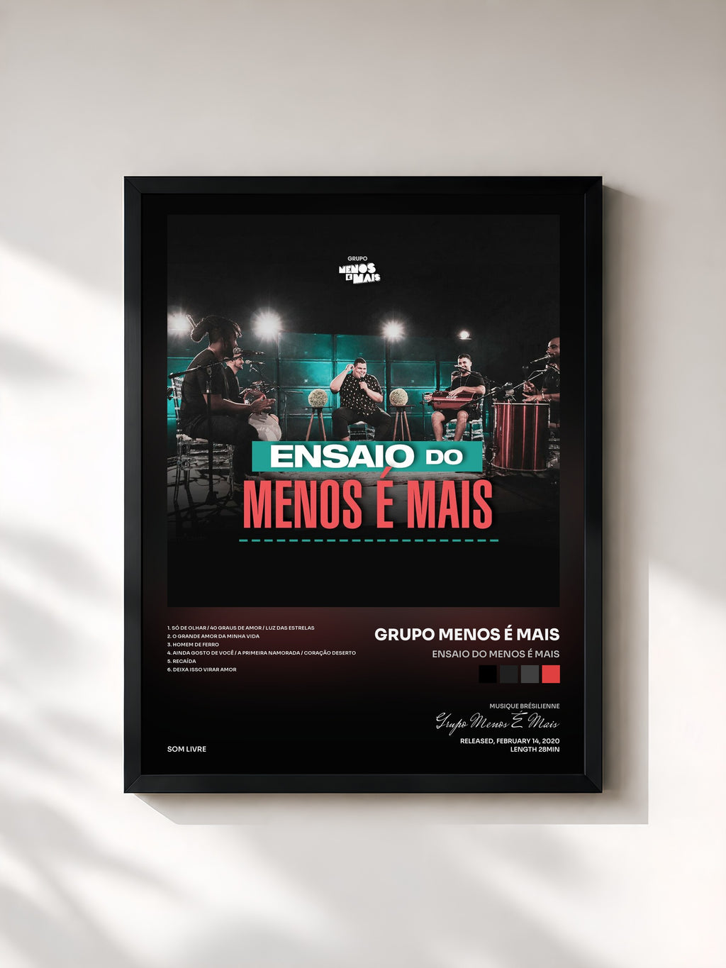 #noir Tableau de l'album Ensaio do Menos É Mais de Grupo Menos É Mais, cadre noir, imprimé et encadré en France