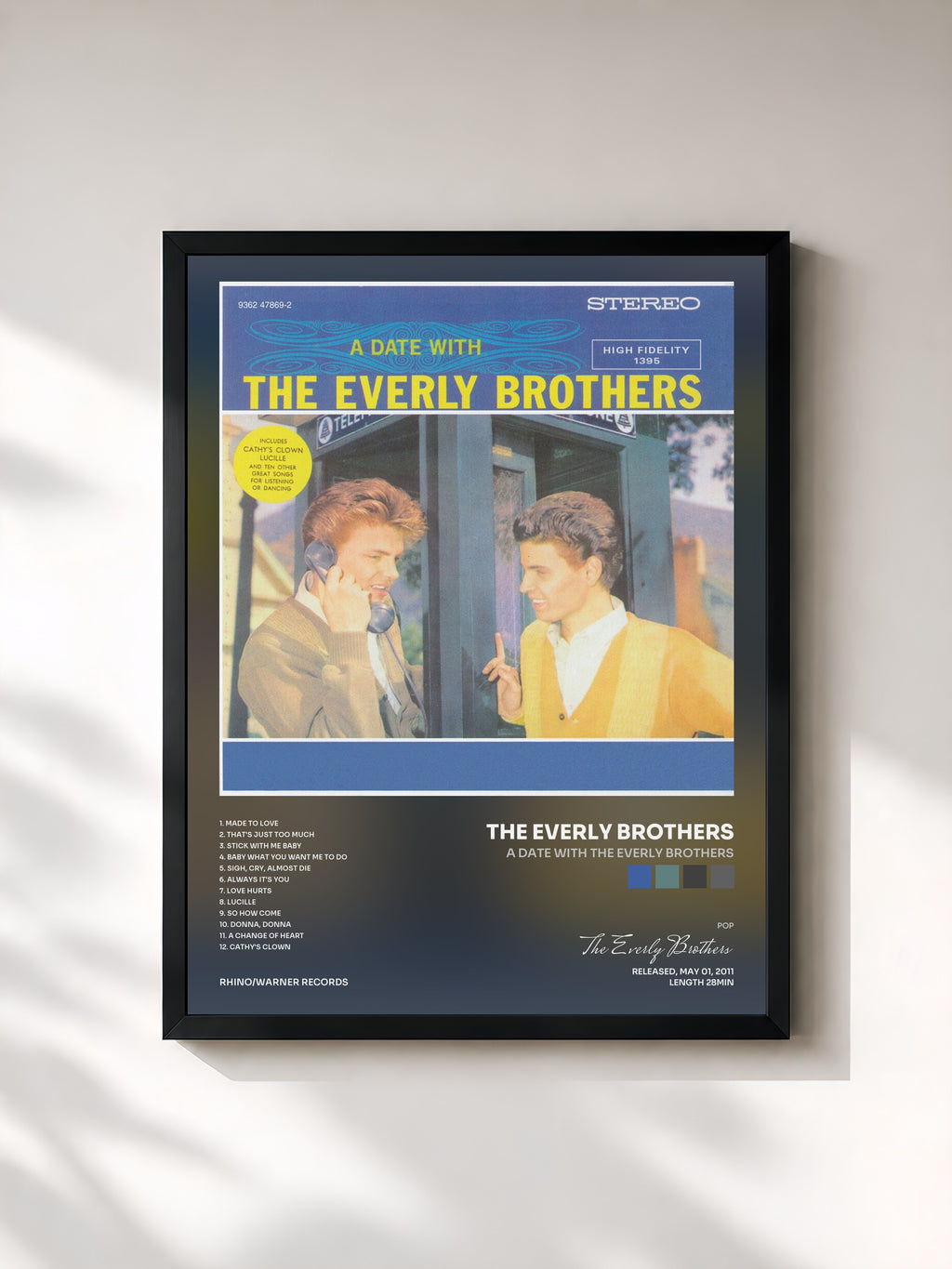 #noir A Date with The Everly Brothers di The Everly Brothers in stampa incorniciata, cornice nera, stampata e incorniciata in Francia