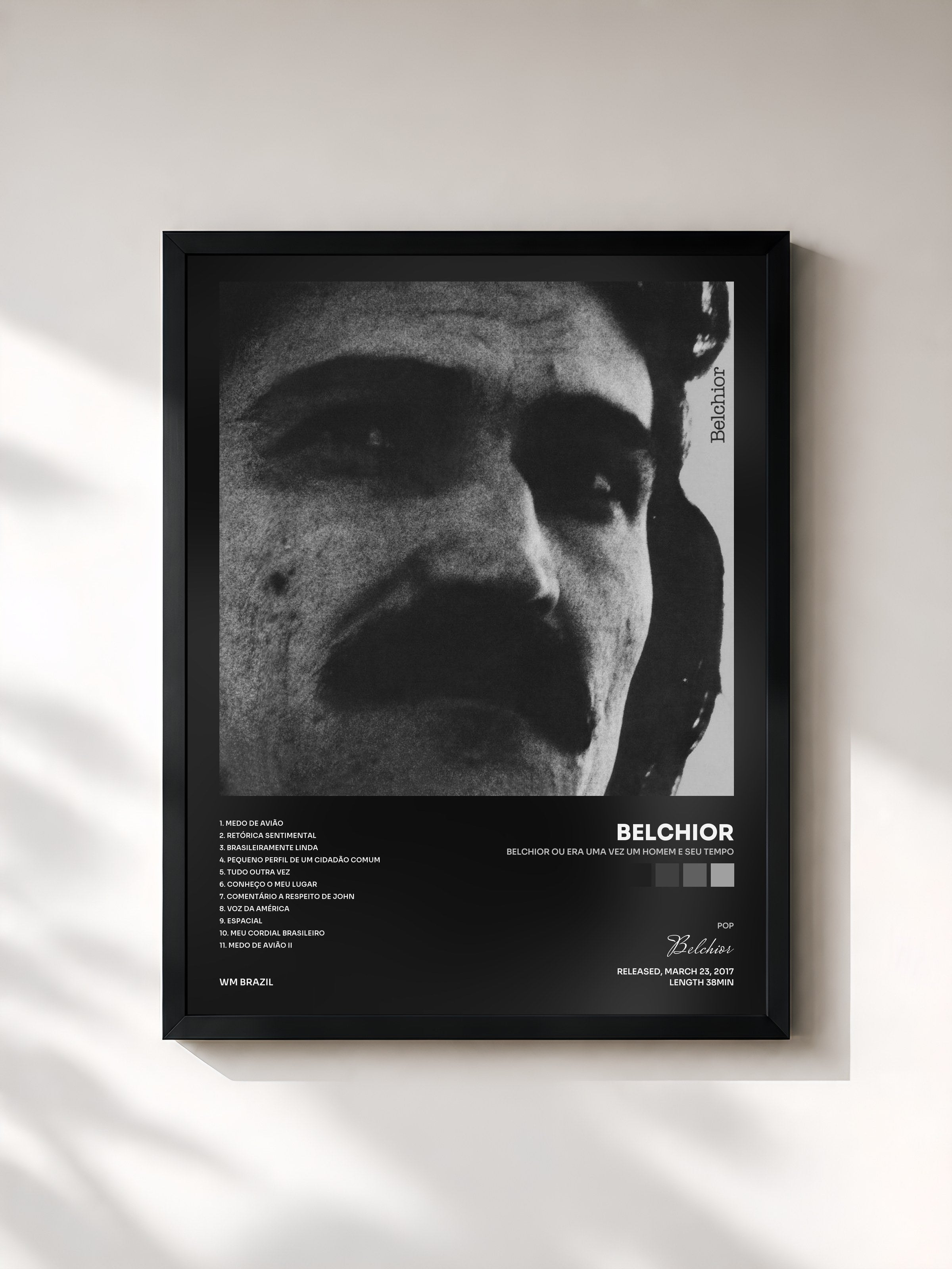 #noir Tableau de l'album Belchior ou era uma vez um homem e seu tempo de Belchior, cadre noir, imprimé et encadré en France