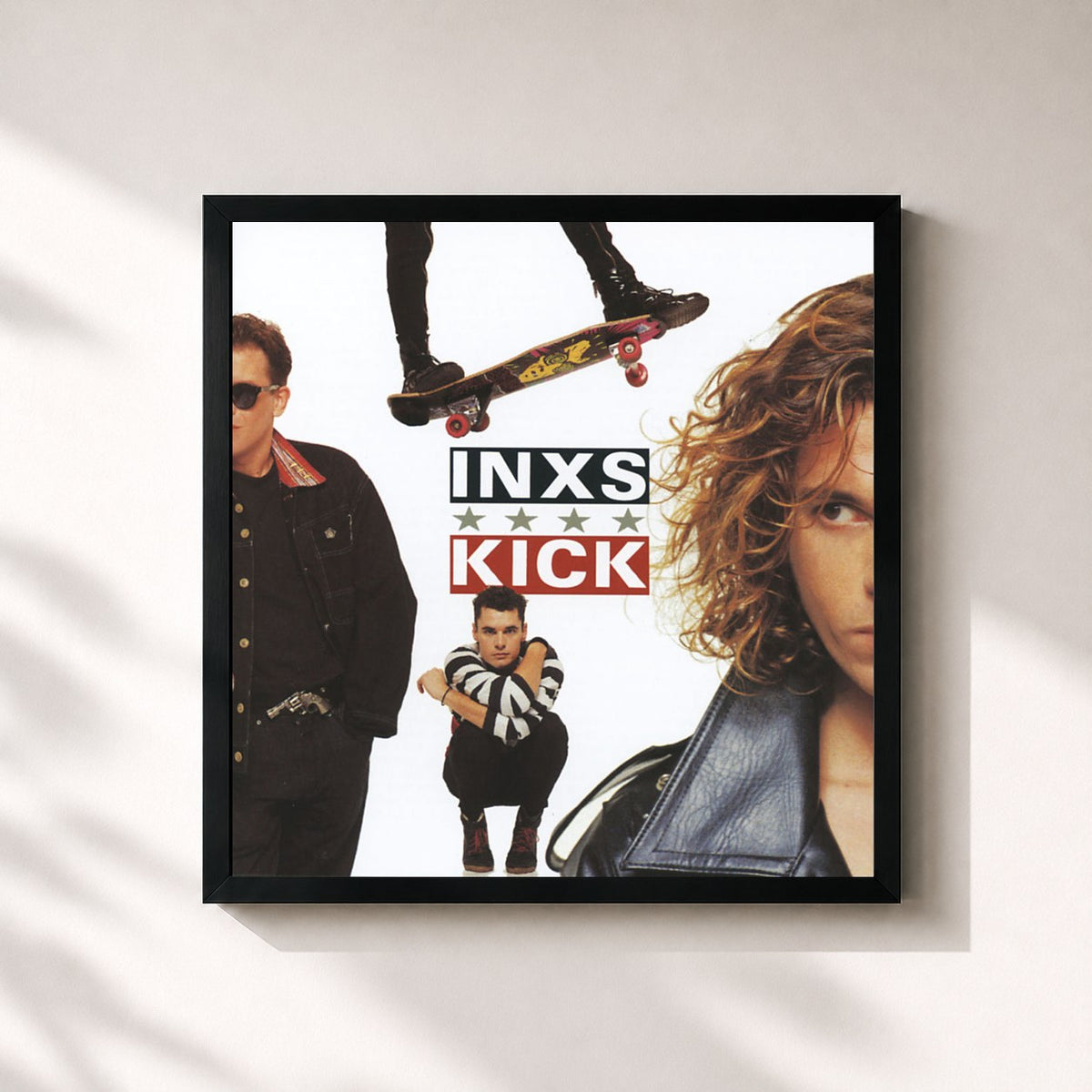 #noir Tableau carré de l'album Kick 25 (Deluxe Edition) de INXS, cadre noir 32x32 cm