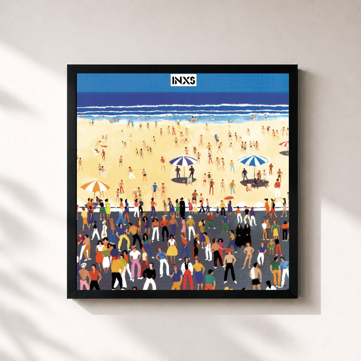#noir Tableau carré de l'album INXS (Remastered) de INXS, cadre noir 32x32 cm