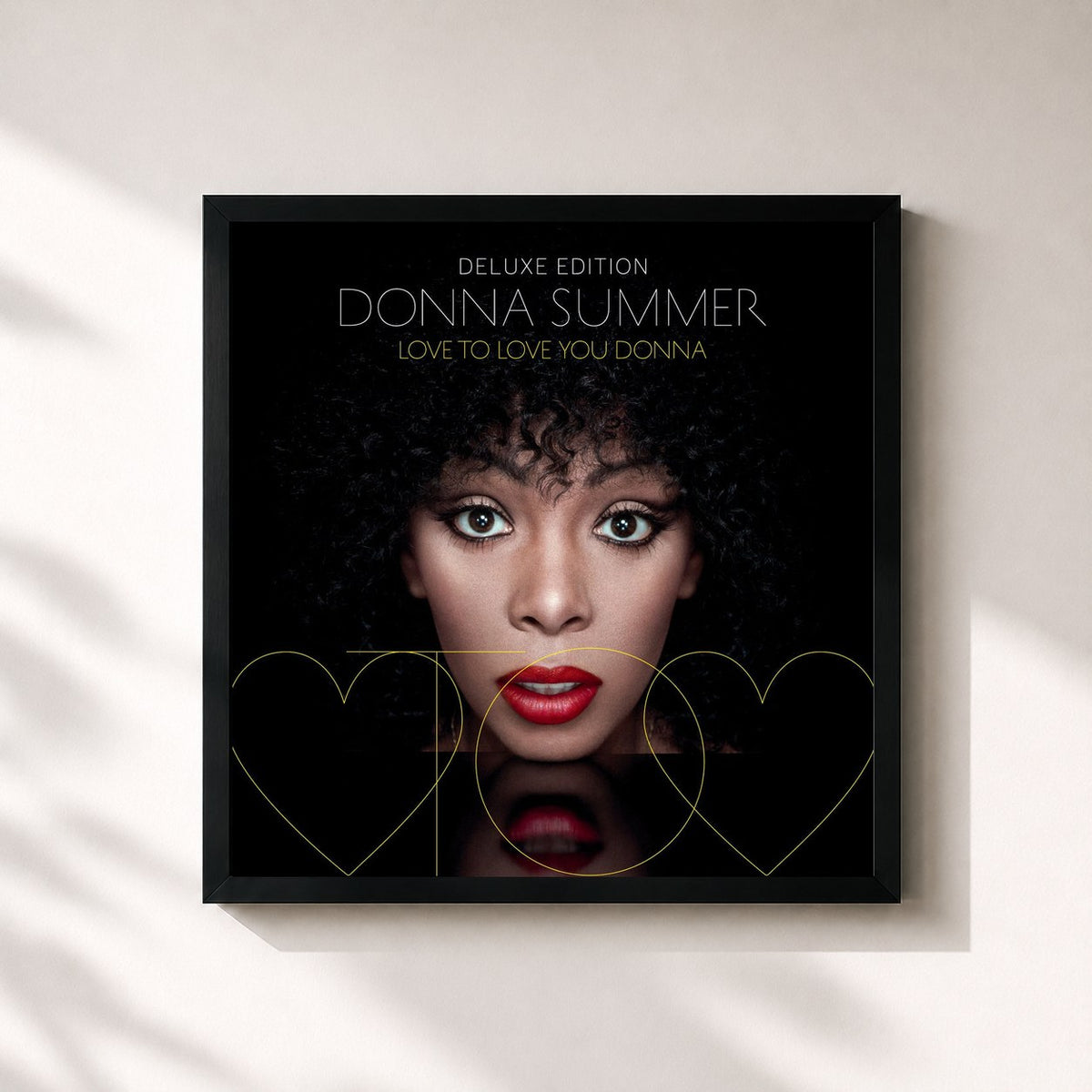 #noir Tableau carré de l'album Love To Love You Donna (Deluxe Edition) de Donna Summer, cadre noir 32x32 cm