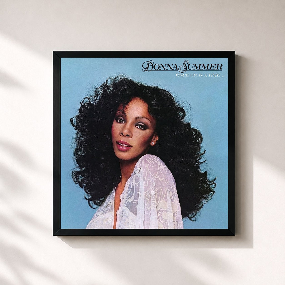 #noir Tableau carré de l'album Once Upon A Time de Donna Summer, cadre noir 32x32 cm