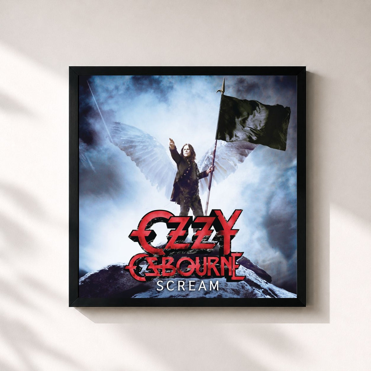 #noir Scream (Expanded Edition) di Ozzy Osbourne in stampa quadrata incorniciata, cornice nera 32x32 cm