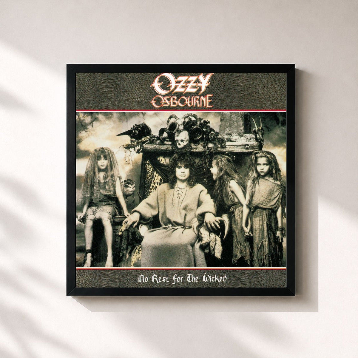 #noir No Rest for the Wicked (Expanded Edition) di Ozzy Osbourne in stampa quadrata incorniciata, cornice nera 32x32 cm