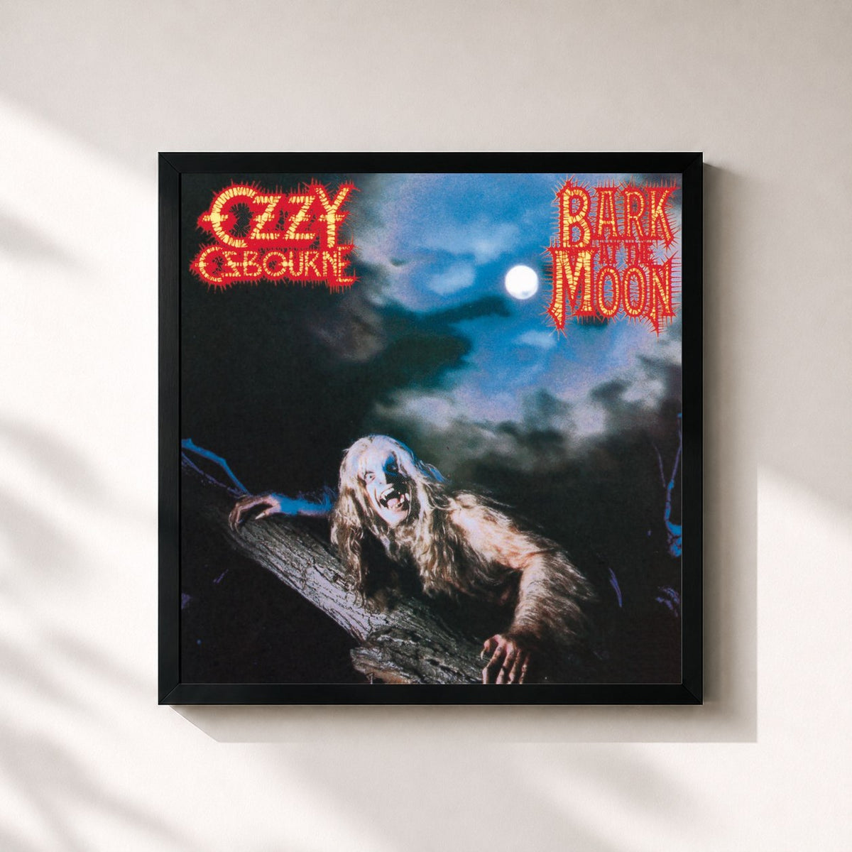 #noir Bark At The Moon (Expanded Edition) di Ozzy Osbourne in stampa quadrata incorniciata, cornice nera 32x32 cm