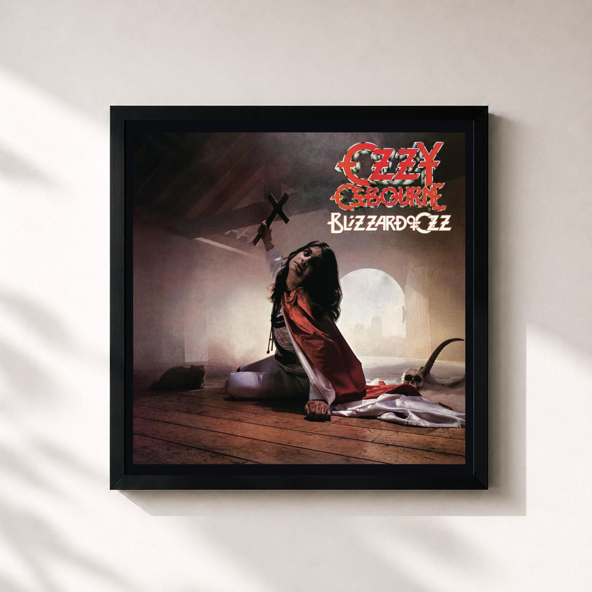 #noir Blizzard Of Ozz (40th Anniversary Expanded Edition) di Ozzy Osbourne in stampa quadrata incorniciata, cornice nera 32x32 cm