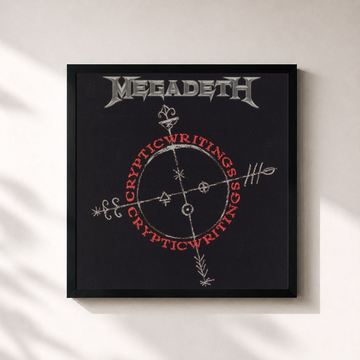 #noir Tableau carré de l'album Cryptic Writings (Expanded Edition - Remastered) de Megadeth, cadre noir 32x32 cm