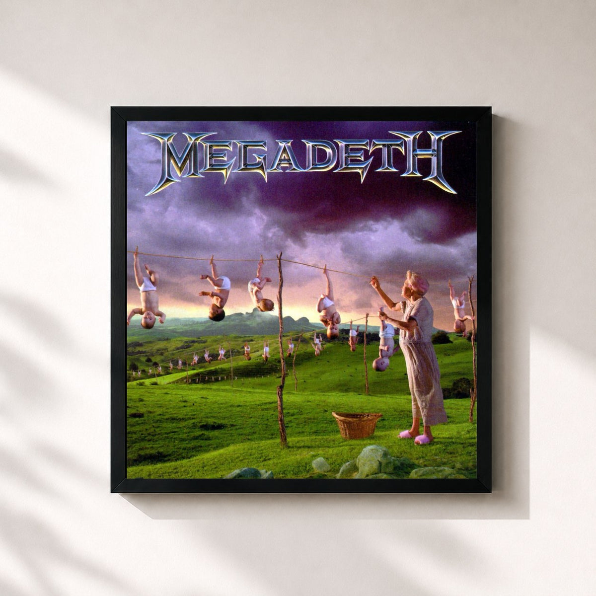 #noir Tableau carré de l'album Youthanasia (Expanded Edition - Remastered) de Megadeth, cadre noir 32x32 cm