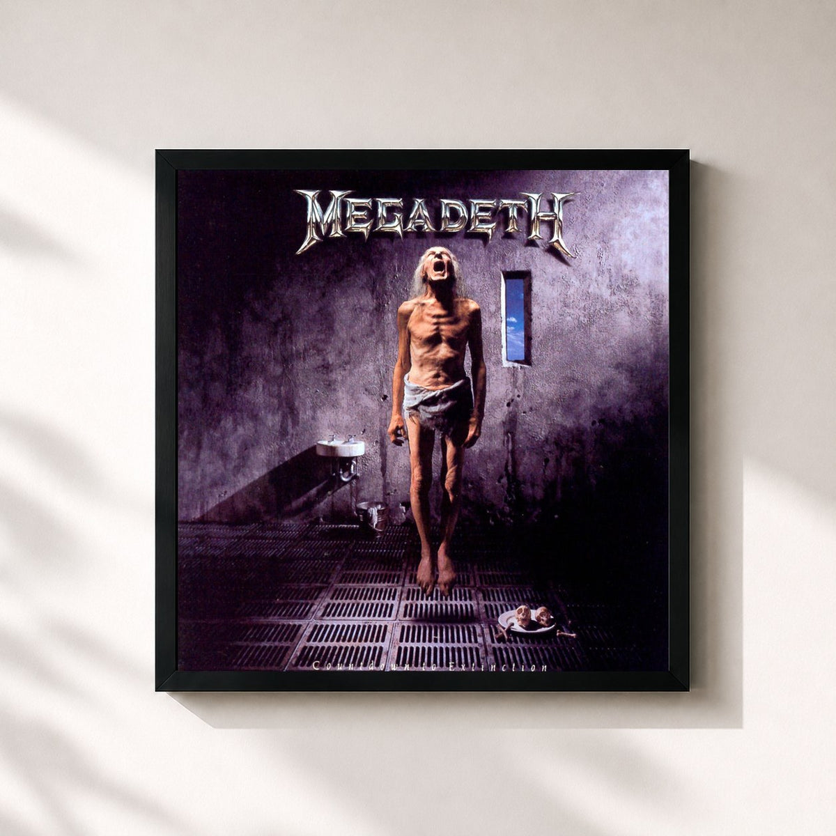 #noir Tableau carré de l'album Countdown To Extinction (Expanded Edition - Remastered) de Megadeth, cadre noir 32x32 cm