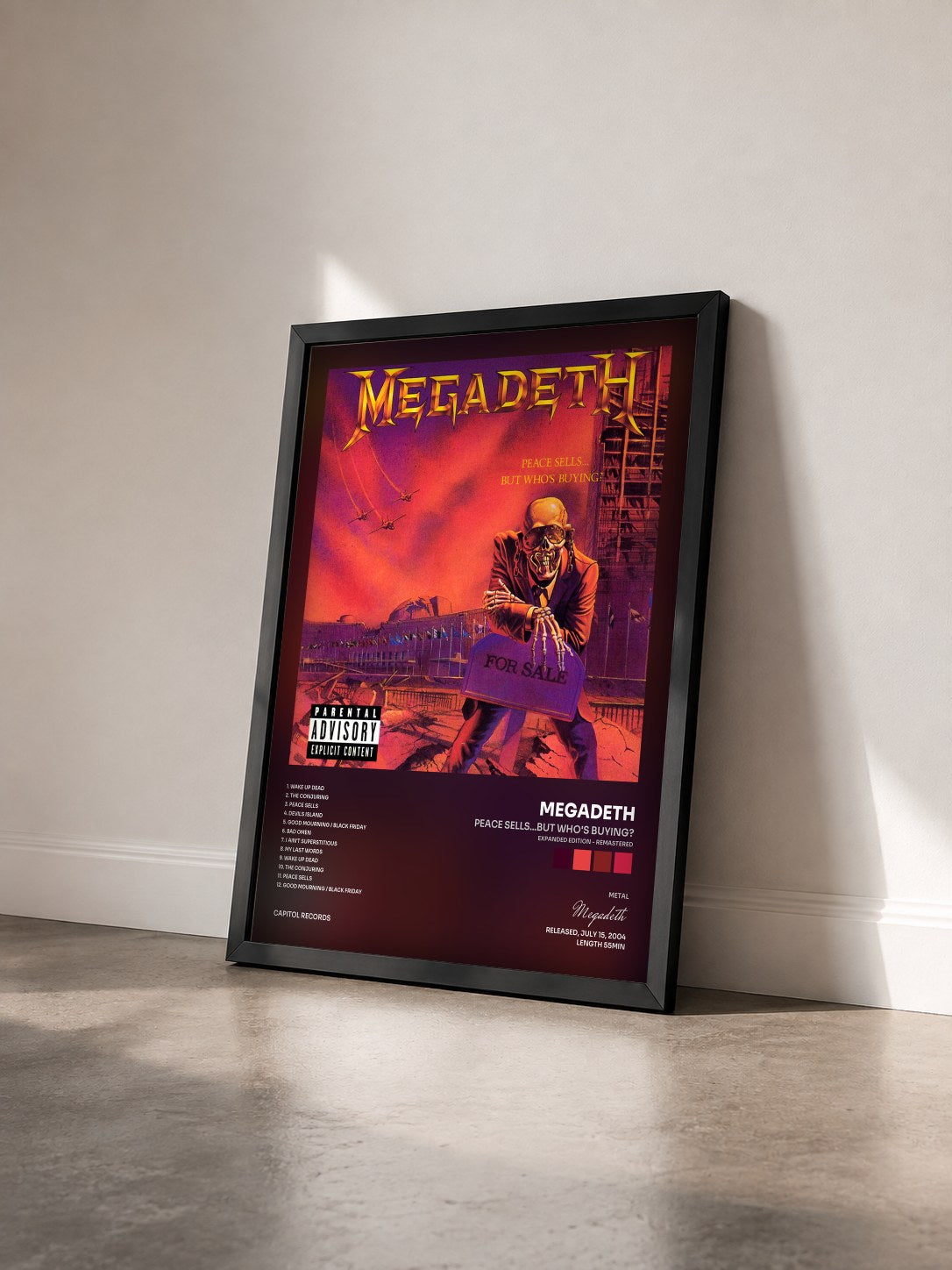 #noir Tableau de l'album Peace Sells...But Who's Buying? (Expanded Edition - Remastered) de Megadeth vu de trois quarts, cadre noir