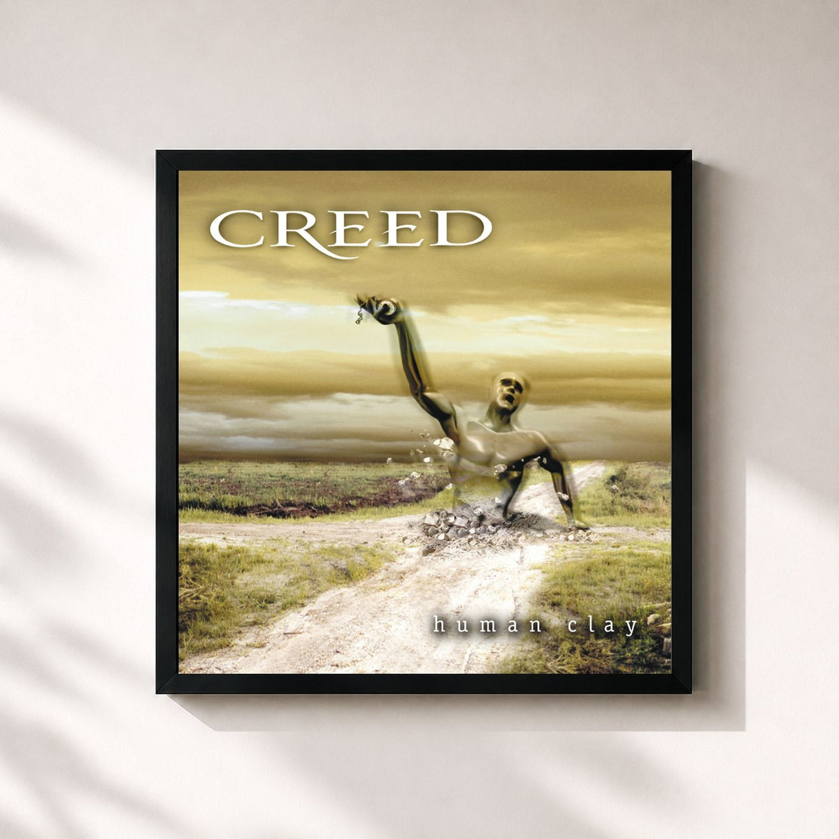 #noir Tableau carré de l'album Human Clay de Creed, cadre noir 32x32 cm