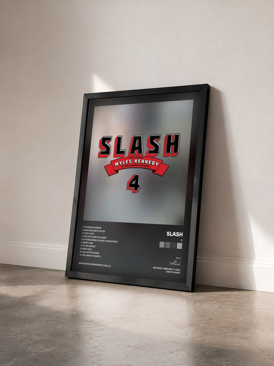 #noir 4 by Slash as a framed art print seen at an angle, black frame