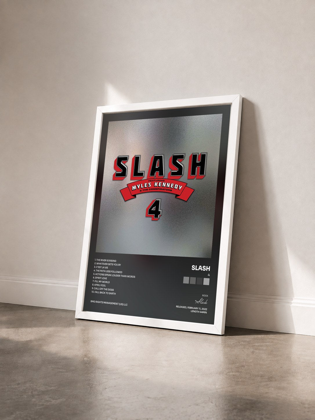 #blanc 4 by Slash as a framed art print seen at an angle, white frame