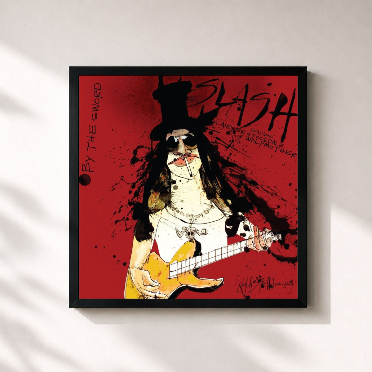 #noir Slash by Slash as a square framed art print, black 32x32 cm frame