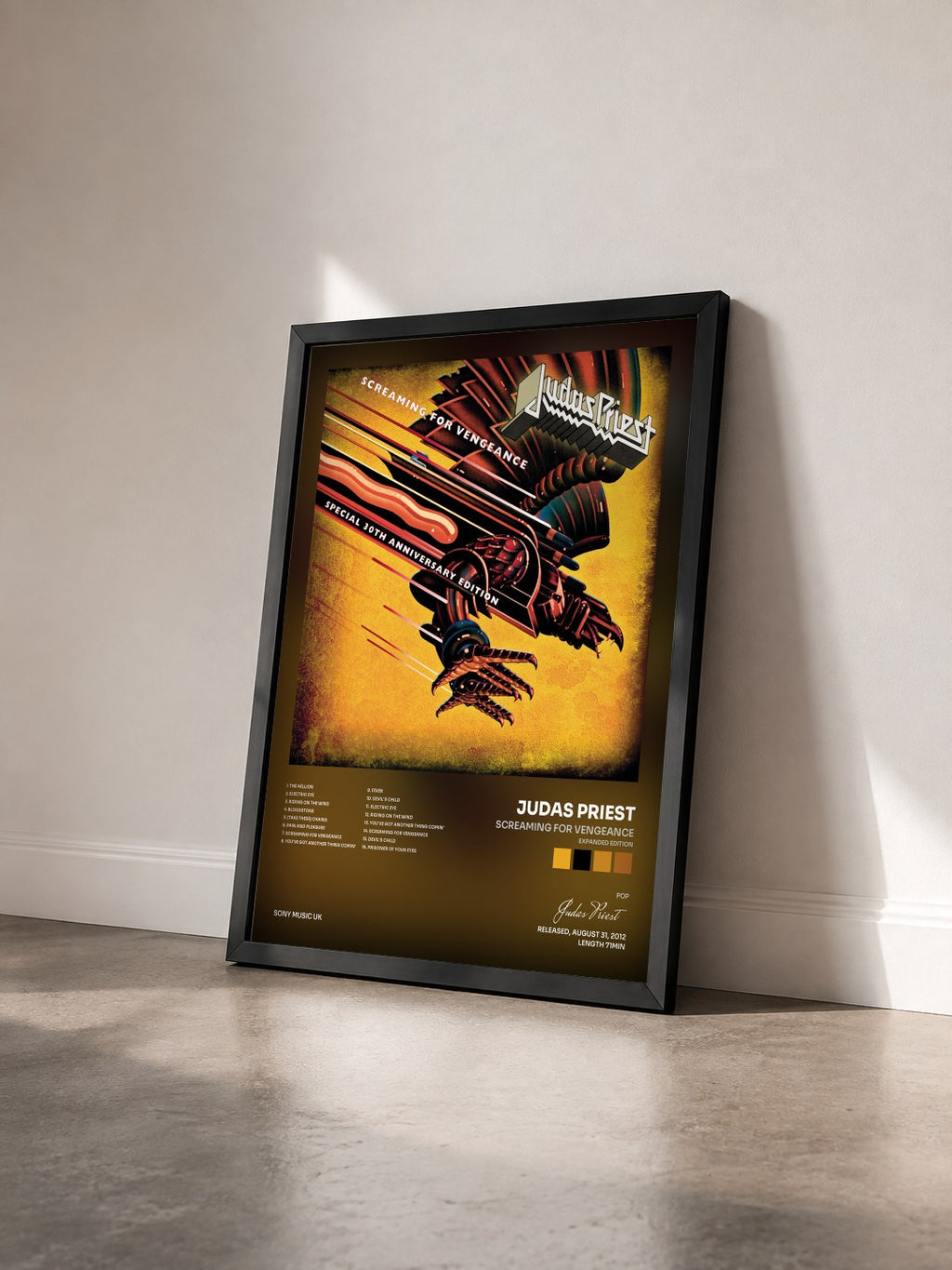 #noir Tableau de l'album Screaming For Vengeance (Expanded Edition) de Judas Priest vu de trois quarts, cadre noir