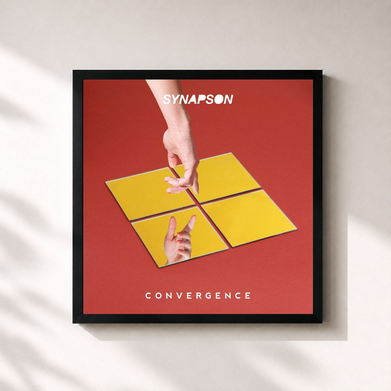 #noir Convergence by Synapson as a square framed art print, black 32x32 cm frame