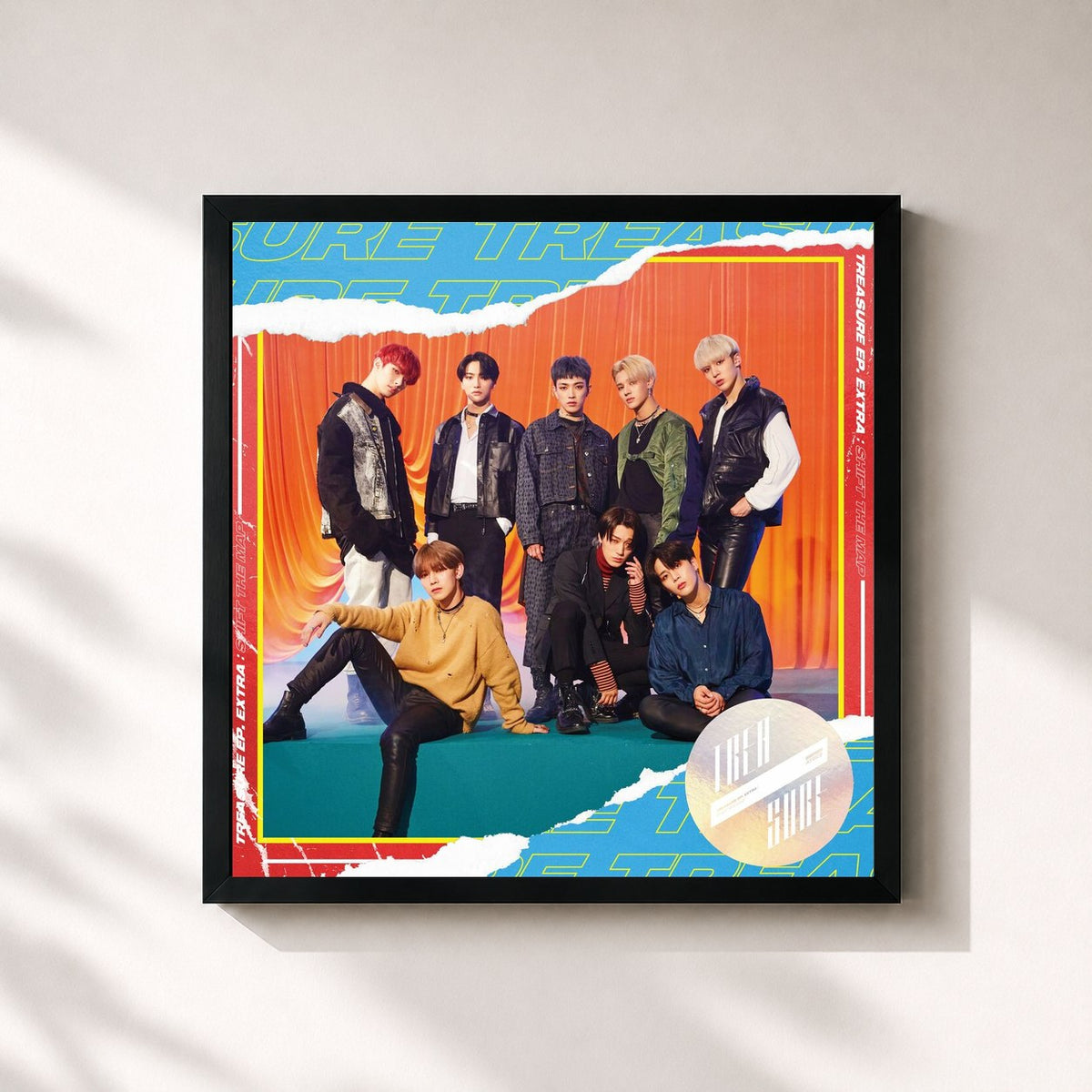 #noir TREASURE EP. EXTRA: Shift The Map by ATEEZ as a square framed art print, black 32x32 cm frame