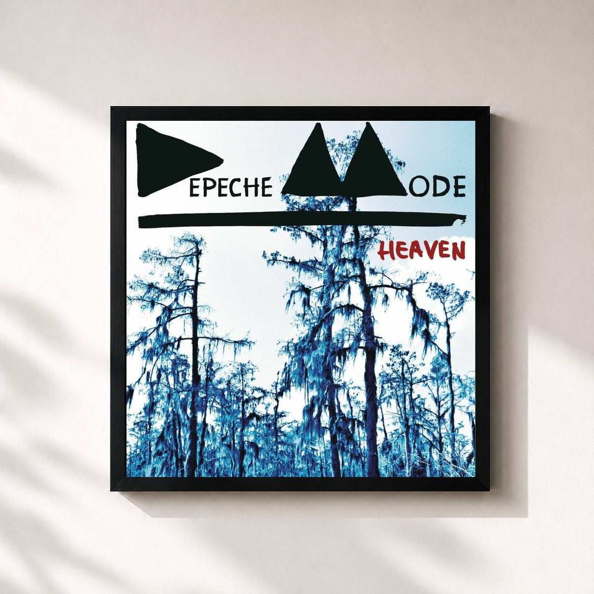 #noir Heaven von Depeche Mode als quadratischer Kunstdruck, schwarzer Rahmen 32x32 cm
