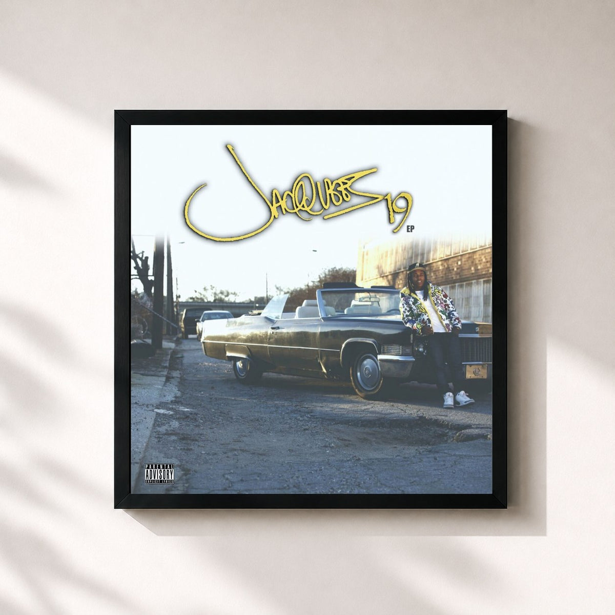 #noir 19 by Jacquees as a square framed art print, black 32x32 cm frame