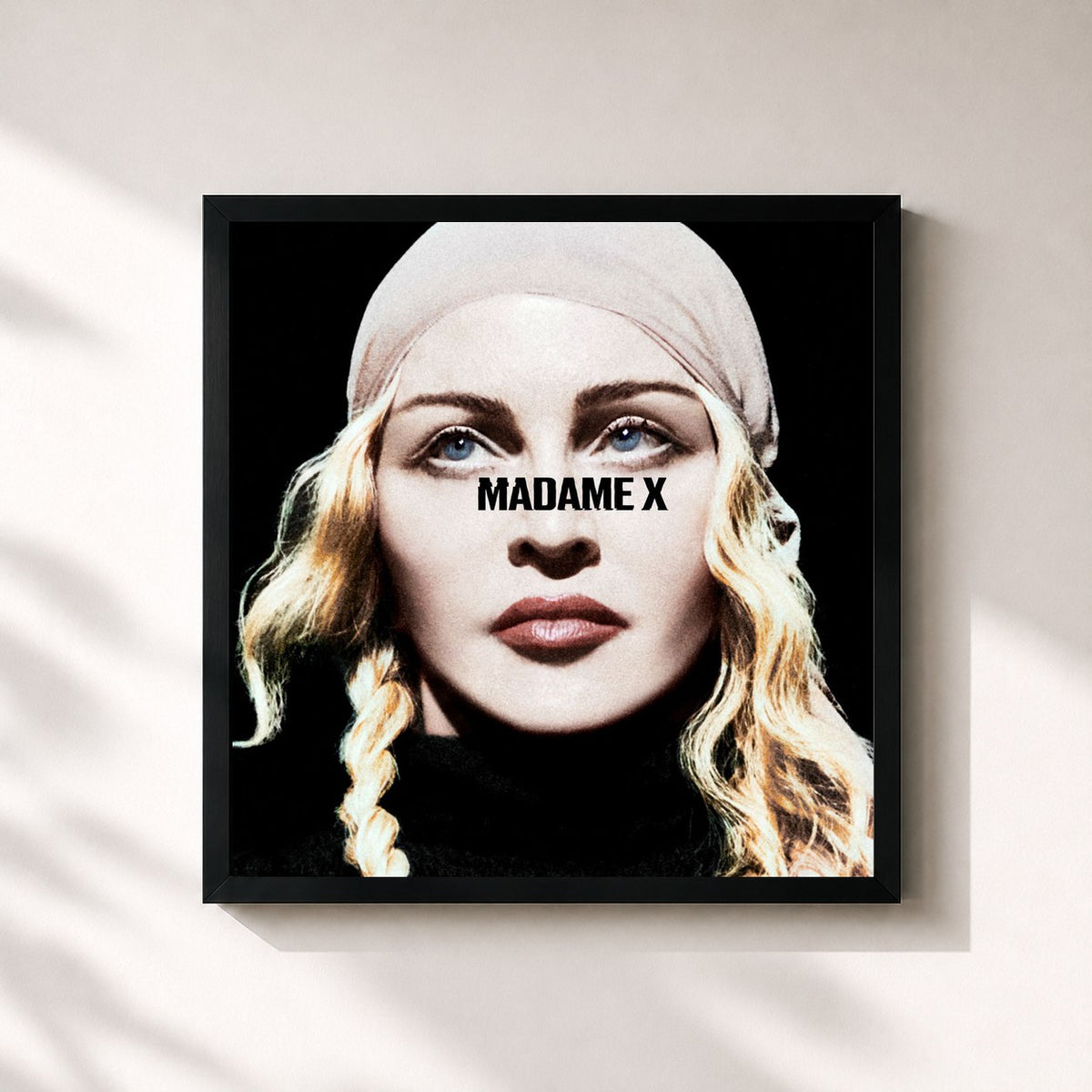 #noir Tableau carré de l'album Madame X (Deluxe) de Madonna, cadre noir 32x32 cm