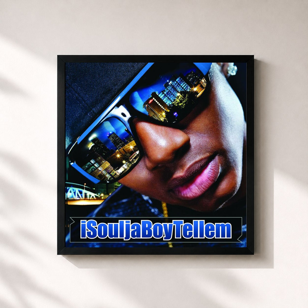 #noir iSouljaBoyTellem by Soulja Boy as a square framed art print, black 32x32 cm frame