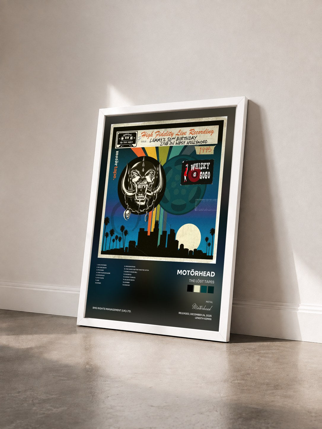 #blanc Tableau de l'album The Löst Tapes de Motörhead vu de trois quarts, cadre blanc