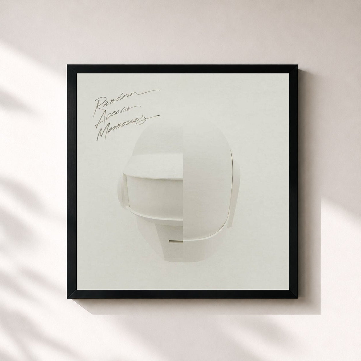 #noir Tableau carré de l'album Random Access Memories (Drumless Edition) de Daft Punk, cadre noir 32x32 cm