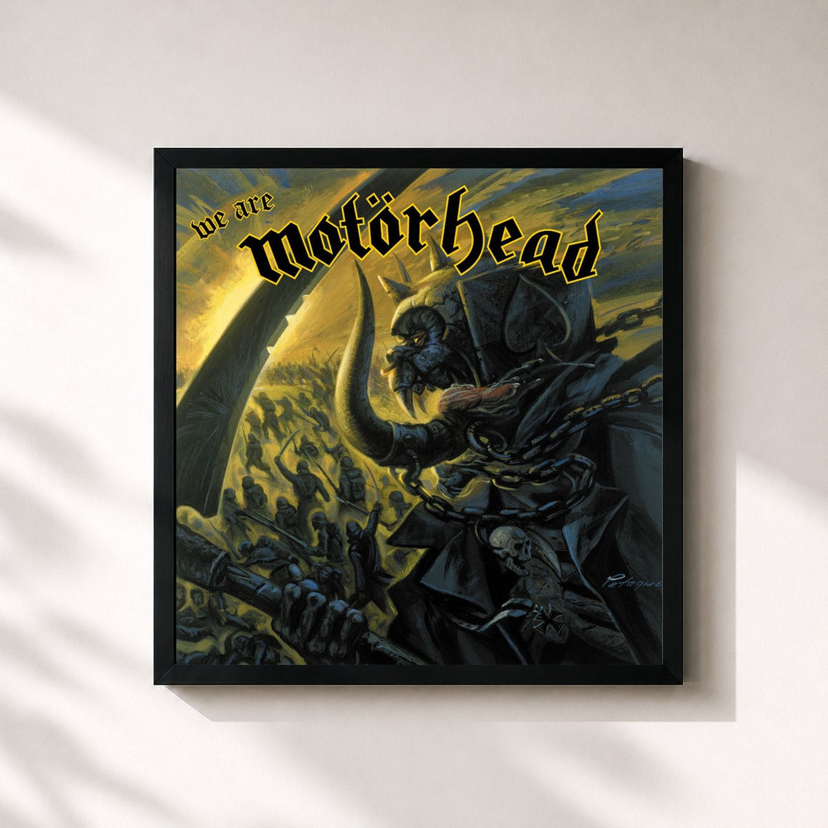 #noir Tableau carré de l'album We Are Motörhead de Motörhead, cadre noir 32x32 cm