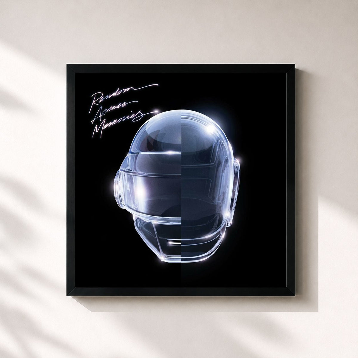 #noir Tableau carré de l'album Random Access Memories (10th Anniversary Edition) de Daft Punk, cadre noir 32x32 cm